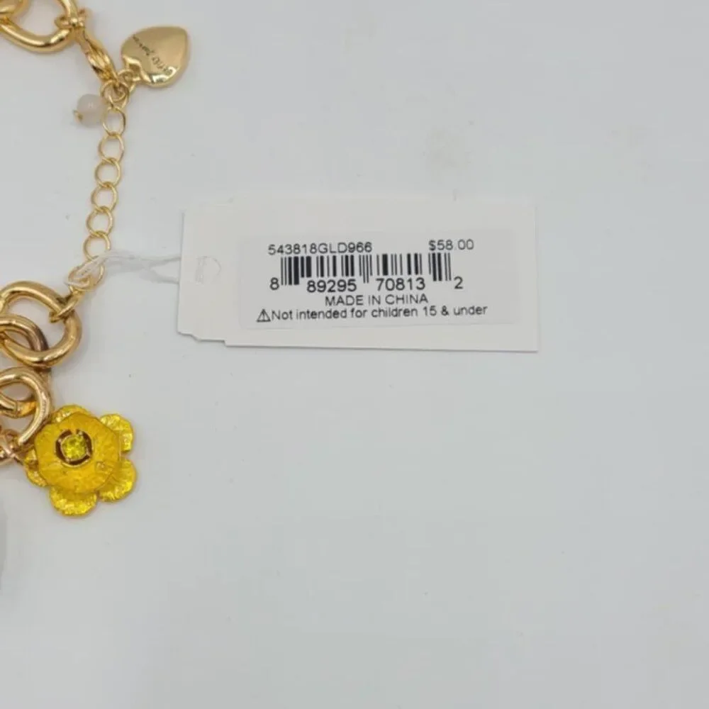 Betsey Johnson Gold tone Sugar Skull Charm Bracelet NWT! NEW!
